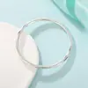 Pulsera Minimalista y Elegante para Mujer, Diseño de Nicho, Anillo Liso de Alto Grado Estilo Antiguo, Pulsera de Joyería de Aleación de Zinc Plateada