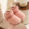 Sapatos de algodão infantil de veludo alto e cano alto, sapatos fofos para meninas, sapatos infantis de algodão para bebês, sapatos de inverno com forro de lã, sapatos para meninos, sapatos internos