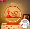 Lámpara de Mesa para Boda Habitación de Boda Lámpara de Mesita de Noche Niño Dorado y Chica de Jade Regalo Creativo para la Novia