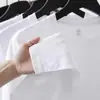Camiseta Pesada 300g Masculina Manga Longa Básica Retro Americano Casual Cor Lisa Algodão Puro Gola Redonda Camisa Base Primavera & Outono Branco