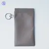 Bolsa para Óculos com Fechamento Automático e Mosquetão, Estojo Portátil, Bolsa para Óculos em Couro com Textura de Lichia