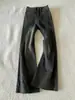 Jeans Retrô Americano Lavado Preto-Cinza Nicho Emagrecedor Flare Calças Tendência Marca Calças Largas Casuais Comprimento Total