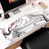 Estilo de Ponta Mouse Pad Flor de Cerejeira Série de Tapetes de Mesa Grandes Mouse Pad Preto e Branco Borracha Antiderrapante Computador