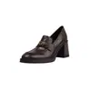Sapatos Femininos Artesanais, Novo Estilo Primavera Mocassins Britânicos de Salto Alto, 7,5cm, Sapatos de Couro Confortáveis e Versáteis com Design de Camélia