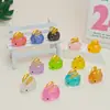 Conejo Dorado Luminoso de Dibujos Animados Accesorios para Joyería DIY Llavero de Pegamento Cremoso Cadena para Teléfono Móvil Colgante Paisaje en Miniatura Resina