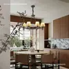 Estilo de la Dinastía Song Lámpara de araña para sala de estar Lámpara principal para salón Estilo Song Estilo Chino Zen Redonda para dormitorio Comedor Estudio Sala de té
