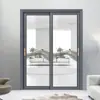 Porta de correr reforçada para cozinha, porta de correr de 2 trilhos/3 trilhos, porta de varanda residencial, porta de liga de alumínio com vidro temperado, direto do fabricante