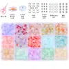 Caixa de conjunto de contas de vidro gelatina de 8mm em duas cores material para embalagem acessório manual DIY materiais contas para pulseira
