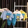 Traje para Niños 2023 Otoño Nuevo Estilo Coreano Cárdigan Camisa de Manga Larga Pantalones de Color Liso Traje de Dos Piezas Fabricante Venta al por Mayor
