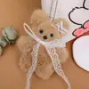 Colgante de Felpa de Dibujos Animados Lindo, Accesorio de Colgante para Bolso de Muñeca Conejo con Lazo de Encaje Estilo Lolita Femenino