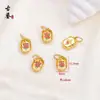 Guochao Método Antiguo Tibetano Esmalte Azul Quemado con Oro Colgante Zaji Lham Accesorios para Pulsera Collar DIY Abalorios Venta al por Mayor