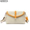 Bolsa feminina casual bolsa de lona impermeável diagonal com primeira camada de couro de cor sólida bolsa de ombro transbordamento fabricantes fornecimento