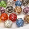 Cuentas de Bola Coloridas de Diamante Completo de 16 mm, Cuentas Shambala con Agujero Recto, Colgante para Mochila, Accesorios de Joyería DIY para Pulseras