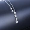 Cuerpo con baño de oro estrella Plata de ley s925 Diamante estrella Cadena clavicular con escote en V profundo Moda de celebridad de internet Collar creativo combinable para mujer