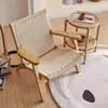 Silla sofá de madera maciza silla de balcón para el ocio estilo vintage silla tejida de ratán sillón individual para sala de estar silla de montar para casa B&B