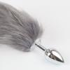 Tapón Anal Cola Gris Metal Cola de Zorro Blanco Tapón Anal Juguete Pequeño Los Hombres Aman Zorro Suministros Sexuales Venta al por Mayor
