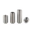 Tornillo de apriete de extremo cóncavo de acero inoxidable 304, base de alambre superior, tornillo de máquina de tornillo de medidor, tornillo sin cabeza de hexágono interior M1.6-M8
