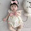 Novo Macacão de Princesa Estiloso para Bebês e Crianças Pequenas, Roupa de Verão para Meninas Bebês, Body de Alça Larga, Vestido de Alça para Passeio de Verão