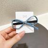 Arco Azul Pequeno Grab Clip Moda Rabo de Cavalo Fita Duckbill Clip Headwear Moda Franja Cabelo Quebrado Clipe Lateral Grampo de Cabelo