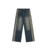 Shuangtian 2026 Outono Novo Roupa Feminina Plus Size 100kg Design Estiloso Jeans de Perna Reta Tecido para Mulheres Plus Size YC612