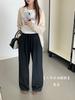 Pantalones de Pierna Ancha Suaves de Color Sólido Estilo Coreano de Largo Hasta el Suelo para Mujer 2025 Nuevo Otoño Caída Cintura Alta Adelgazantes Espiga Rectos