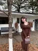 Elegante y sexy vestido francés de cuello halter, vestido de fiesta de alta gama con un ambiente sofisticado, vestido de noche entallado a la cintura, vestido largo de sirena