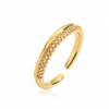 Anillo abierto de circonita chapado en oro de 18 quilates, sencillo y exquisito, estilo antiguo de Australia, Europa y América, para mujer, ligero y de lujo, combinable con todo.