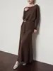 Item de venda quente de vestuário feminino transfronteiriço no atacado: saia midi de malha estilo sereia simples e delicada HBZXW920921