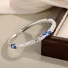 Pulsera Abierta Sakura con Color Esmaltado, Nuevo Estilo Chino, Diseño Personalizado, Sensación de Gama Alta de Nicho, Joyería Abierta, Idea de Regalo