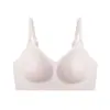 Nuevo Estilo Primavera y Verano Sujetador Inalámbrico con Sensación de Piel Desnuda, Cómodo, Sencillo, Transpirable, Soporte Suave, Copas Semi-Fijas, Sujetador Casual para Mujer
