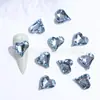 Novas Unhas Artísticas de Celebridade da Internet Coração Torto com Broca de Unha Coração de Pêssego com Broca Brilho de Cristal Broca Grande de Amor Coração com Fundo Pontiagudo Acessórios