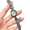 Reloj Cartier con Forma de Barril para Mujer, Reloj Bañera, Reloj de Lujo Ligero de Nicho de Gama Alta para Mujer, Reloj de Pulsera de Cuarzo con Colgante de Mariposa