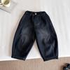Nausicaä del Valle del Viento 2025 Invierno Nuevos Pantalones para Niños Versátiles Jeans Negros Forrados de Felpa para Niños Elegantes Pantalones Largos Engrosados