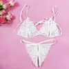 Ropa Interior Sexy Sexy, No Necesita Quitarse, Conjunto de Dos Piezas de Tres Puntos Completamente Transparente Abierto, Traje de Tanga Extremadamente Tentador Pasión