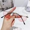 Nuevos Lentes Frameless Antiluz Azul Rosados para Mujer de Aspecto Sencillo Modernos Degradados Rosados Celebrados en Internet Explosiones en Vivo Lentes Planos