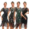 2025 Nuevo Vestido de Fiesta Retro Europeo y Americano de Amazon Vestido de Lentejuelas y Borlas Gatsby Dropshipping