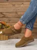 Amazon Transfronterizo Nuevas Sandalias para Mujer Exportación Punta Redonda Tacón Bajo Casual Medias Zapatillas Color Puro Talla Grande 43 Zapatos Retro para Mujer