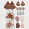 Set de 14 Piezas de Huevo de Maquillaje Cilíndrico en Lata Esponja de Polvo Esponja de Polvo Sin Látex Calabaza Gota de Agua Set de Esponjas Biseladas Huevo de Belleza