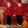Hanfu Infantil Novo Estilo Chinês Outono e Inverno Estilo Nacional Traje para Performance de Ano Novo Infantil Jardim de Infância Traje de Saudação de Ano Novo Infantil