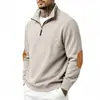 Amazon Europa América Primavera Otoño Exterior Holgado Pana Retro Casual Cuello Alto Cremallera Versátil Sudadera con Capucha para Hombre