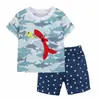 Comercio Exterior Ropa Infantil Verano Nuevo Transfronterizo Al por Mayor Hombres y Mujeres Bebé Manga Corta Pantalones Cortos Camiseta Conjunto de Dos Piezas