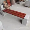 Banco esculpido em pedra de granito, assento de pedra para paisagismo de jardim externo, banco de madeira anticorrosiva para parque, feito sob medida pelo fabricante