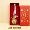 Llavero de Oro Puro 999 con Forma de Moneda Colgante para Bolso Venta al por Mayor Recuerdo Promoción en Transmisión en Vivo Regalo