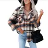 Comercio Exterior Europeo y Americano Transfronterizo Camisa de Cuadros de Lana Franela con Botones Chaqueta Nueva Otoño e Invierno 2023 Amazon