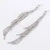 Aretes Largos Estilo Coreano con Diamantes, Aretes Brillantes para Mujer, Aretes de Escenario, Venta al por Mayor de Fábrica E297