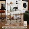 Mesa de café redonda para el hogar, mesa auxiliar móvil de lujo ligero para sofá, carrito simple, estante de almacenamiento de noche para apartamento pequeño de celebridad de internet