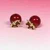 Brincos do Zodíaco Ano Novo do Cavalo, Brincos de Clipe de Cavalo de Carrossel Brilhantes com Diamantes, Versáteis de Luxo Leve, Brincos da Moda de Alto Valor Micro-Incustados para Mulheres