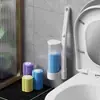 Escova de Vaso Sanitário Descartável Doméstica Sem Canto Morto Conjunto de Cabeças de Reposição Artefato de Limpeza para Banheiro Montado na Parede