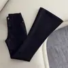 Jeans de Campana Negros para Mujer 2025 Invierno Tendencia Nuevos de Tiro Alto Adelgazantes Elásticos de Campana Hasta el Suelo