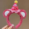 Faixa de Cabelo de Pelúcia para Lavar o Rosto e Maquiagem, Orelhas de Gato e Urso Fofas de Desenho Animado, Acessórios de Cabelo Femininos de Desenho Animado com Estampa de Leopardo, Novos Acessórios de Cabeça
